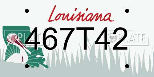 467T42 Louisiana License Plate