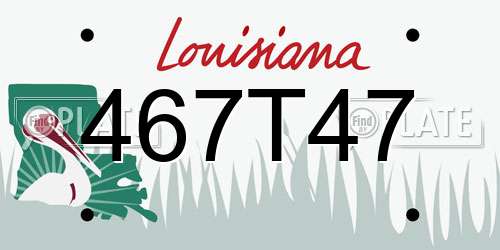467T47 Louisiana License Plate