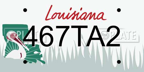 467TA2 Louisiana License Plate