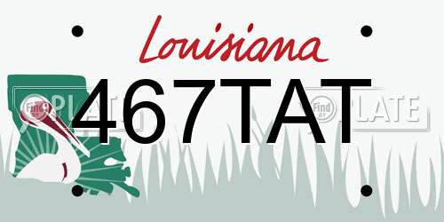 467TAT Louisiana License Plate