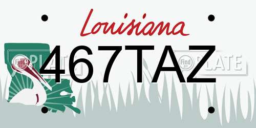 467TAZ Louisiana License Plate