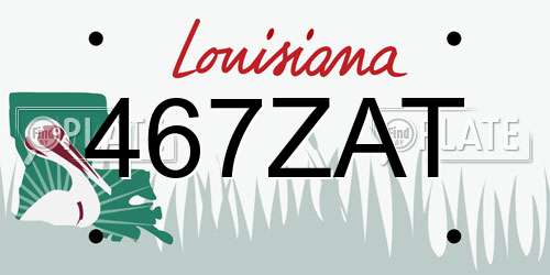 467ZAT Louisiana License Plate