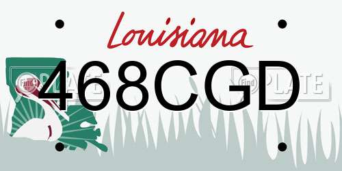 468CGD Louisiana License Plate