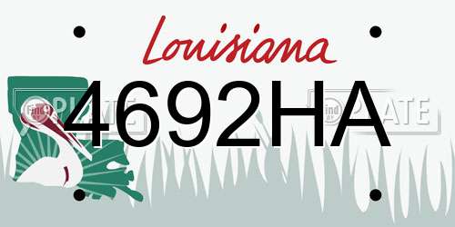 4692HA Louisiana License Plate