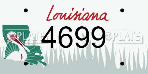 4699 Louisiana License Plate