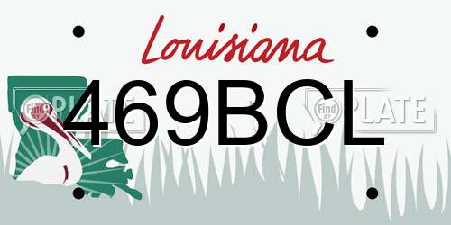 469BCL Louisiana License Plate