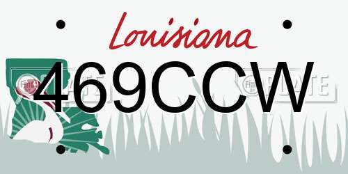 469CCW Louisiana License Plate