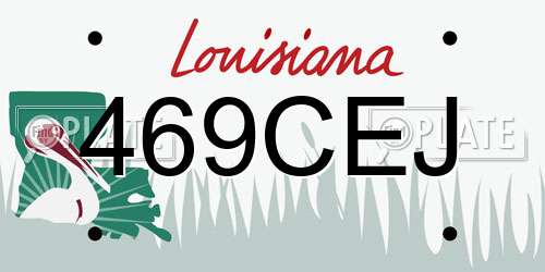 469CEJ Louisiana License Plate