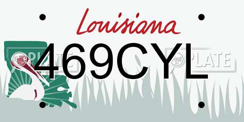 469CYL Louisiana License Plate