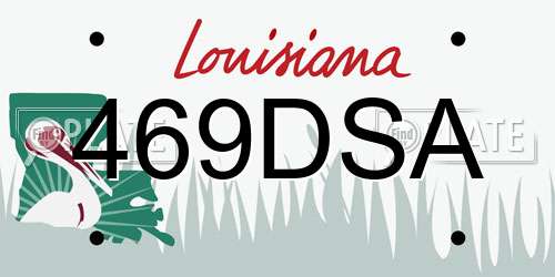 469DSA Louisiana License Plate