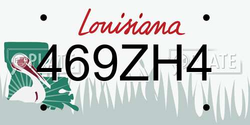 469ZH4 Louisiana License Plate
