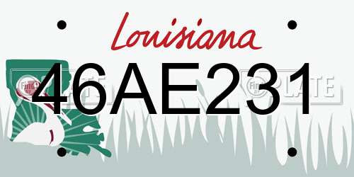 46AE231 Louisiana License Plate