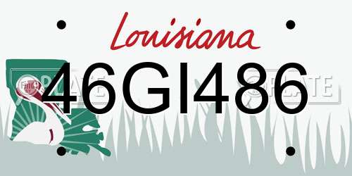 46GI486 Louisiana License Plate
