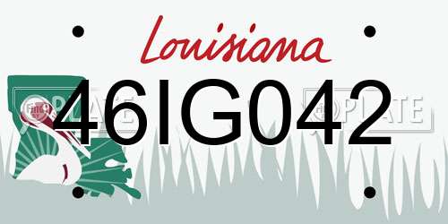 46IG042 Louisiana License Plate