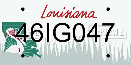 46IG047 Louisiana License Plate