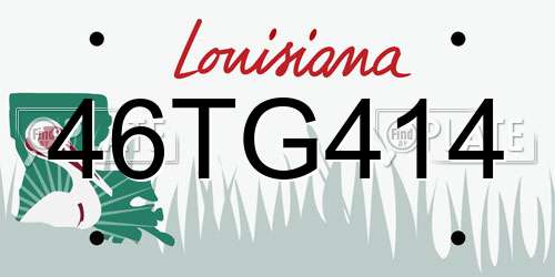 46TG414 Louisiana License Plate