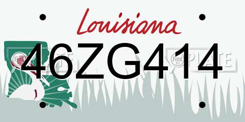 46ZG414 Louisiana License Plate