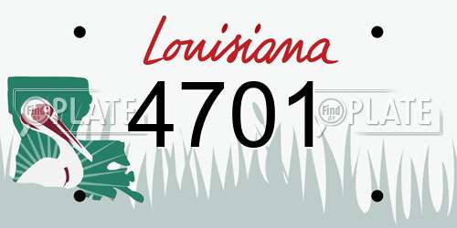 4701 Louisiana License Plate