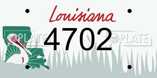 4702 Louisiana License Plate