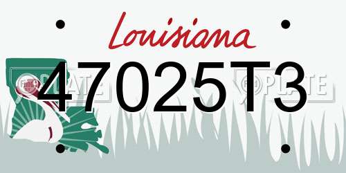 47025T3 Louisiana License Plate