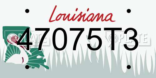47075T3 Louisiana License Plate