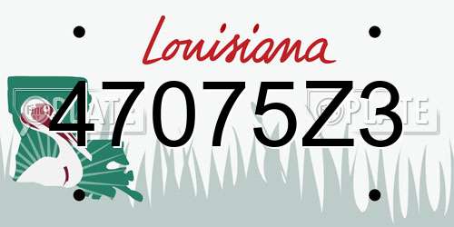 47075Z3 Louisiana License Plate