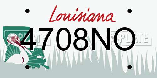 4708NO Louisiana License Plate