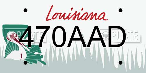 470AAD Louisiana License Plate