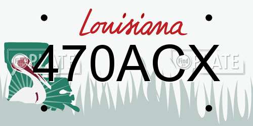 470ACX Louisiana License Plate