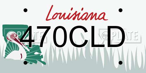 470CLD Louisiana License Plate