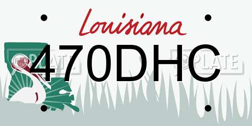 470DHC Louisiana License Plate