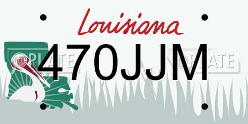 470JJM Louisiana License Plate