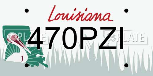 470PZI Louisiana License Plate