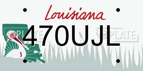 470UJL Louisiana License Plate