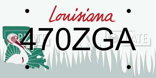 470ZGA Louisiana License Plate