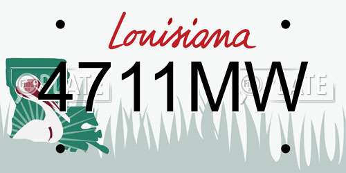4711MW Louisiana License Plate
