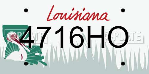 4716HO Louisiana License Plate