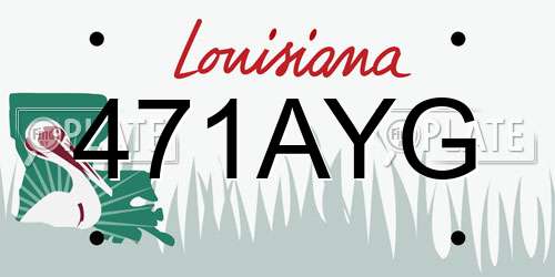 471AYG Louisiana License Plate