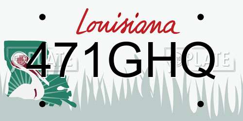 471GHQ Louisiana License Plate