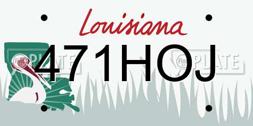 471HOJ Louisiana License Plate