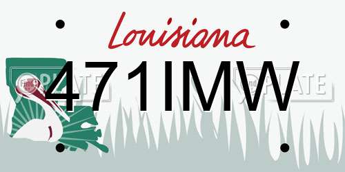 471IMW Louisiana License Plate