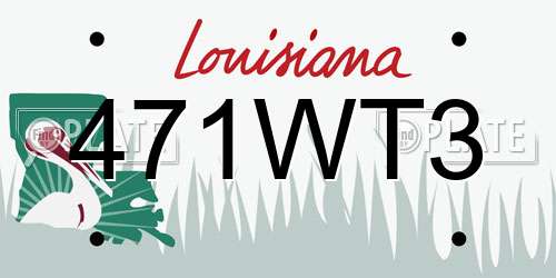 471WT3 Louisiana License Plate
