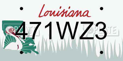 471WZ3 Louisiana License Plate