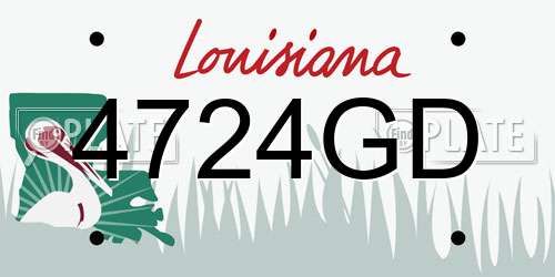 4724GD Louisiana License Plate