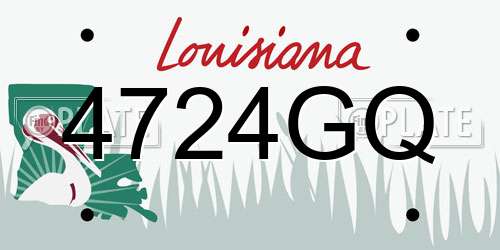 4724GQ Louisiana License Plate