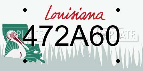 472A60 Louisiana License Plate
