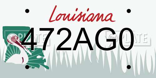 472AG0 Louisiana License Plate