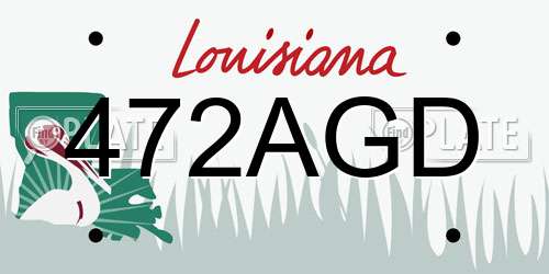 472AGD Louisiana License Plate