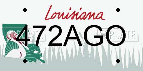 472AGO Louisiana License Plate