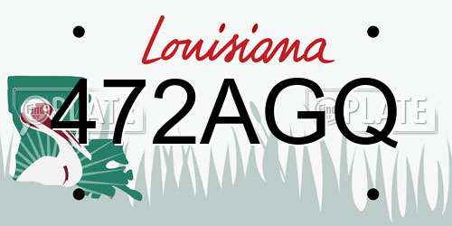 472AGQ Louisiana License Plate
